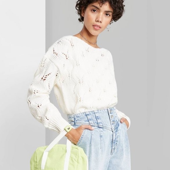 wild fable Sweaters - Wild Fable Boat Neck Pointelle Knit Sweater